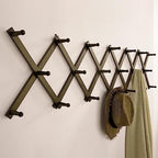 SKOLOO Hat Rack for Wall with 20 Hooks, Solid Wooden, Modern, Expandable Coat Rack Wall Mount for Coats, Hats, Bags, Baseball Caps, Dark Walnut Color - Image 3