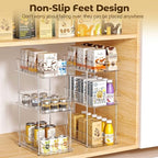 incostar 3 Tier Under Sink Organizer and Storage - Multi-Purpose Stackable Pantry Organizer with Pull-Out Clear Bins and Movable Dividers for Kitchen and Bathroom Cabinet - Image 4