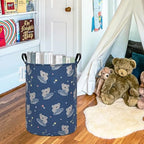 Round Laundry Basket Collapsible Storage Hamper Organizer Space Koala - Image 4