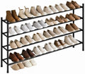 STORAGE MANIAC Long Expandable Shoe Rack, 24 Pairs Metal Wide Stackable Shoe Rack, Adjustable Shoes Shelf, Freestanding Shoes Organizer for Closet, Entryway, Hallway, Garage, Front Door, 4 Tiers by STORAGEMANIAC