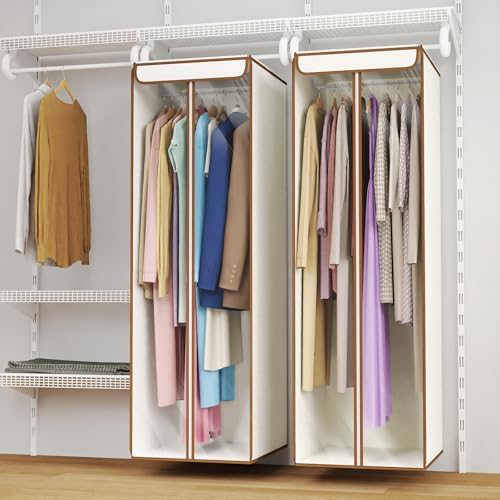 Univivi Garment Bags for Hanging Clothes, Cloth Bag 54 In, 1 PCS, Beige - Image 6