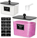 Lifewit Laundry Pods Container with Lid, 0.53+0.7gal, Black, 2 Pcs by Lifewit