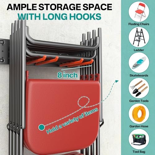 EVERHANGER Garage Tool Storage Organizer, Wall Mount Garden Tool Rack - Image 3