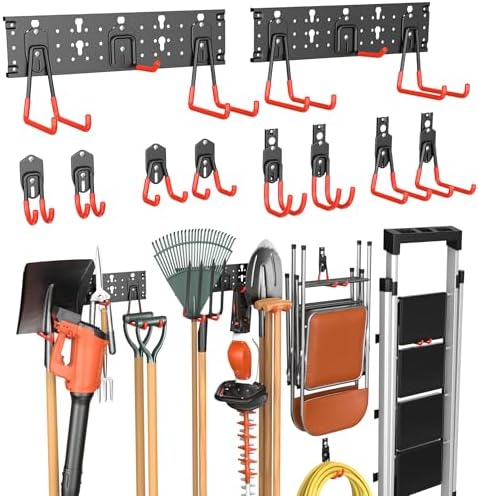 WALMANN Garage Wall Mounted Garden Tool Hooks, Folding Chair Storage Rack by WALMANN