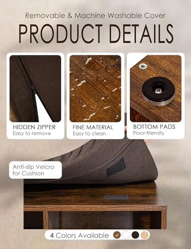 DINZI LVJ Shoe Storage Bench with Cushion, 13-Cubby Shoe Rack with Seat - Image 6
