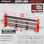 49.8" Power Tool Organizer Wall Mount,Holds 14 Cordless Drills - Image 2