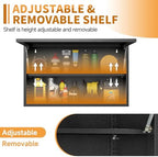 Metal Garage Wall Cabinet with Up-Flip Door, Black Float Tool Cabenit with Adjustable Shelf,Upper Storage Cabinets with Pegboard for Kitchen,Garage,Workshop,Warehouse (19.7" H,Black) - Image 6