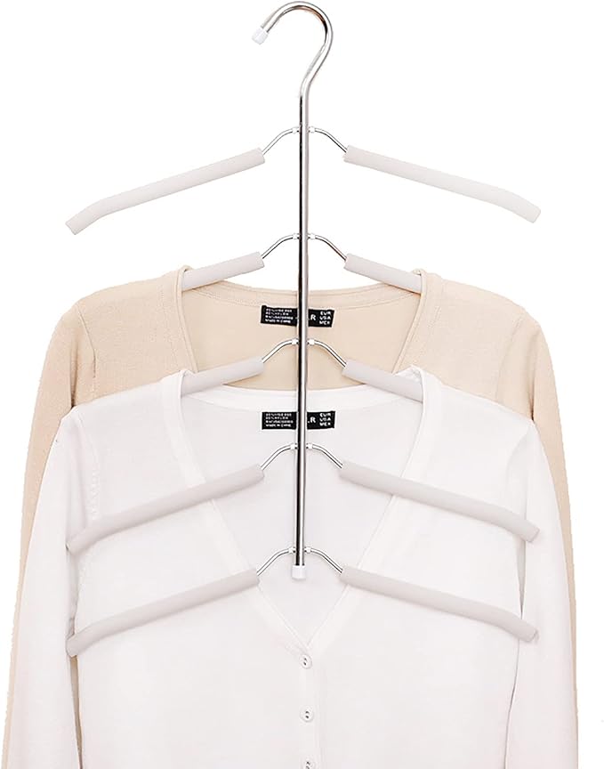 Blouse Tree Hangers Multi-Layer Clothes Hangers 3 Pack 5 in 1 Non Slip Space Saving Closet Organizer Stainless Steel Shirt Hanger Coats Hangers(3 Pack) by JFFLYIT