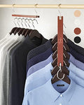 MORALVE Space Saving Hangers for Closet – 4 Pack European Beechwood 6-Tier Shirt Organizer with 360° Swivel Hook – Collapsible Clothes Hanger for Closet Organization (Hangers Not Included) by MORALVE