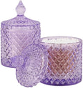 rejomiik 2 Pack Qtip Holder Apothecary Jars with Lid, Thick Glass, Purple by rejomiik