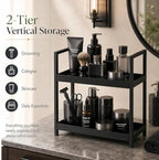 2 Tier Mens Bathroom Counter Shelf Organizer for Skincare Makeup - Image 3