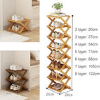 YYW Shoe Rack, Foldable Bamboo Shoes Shelf, Freestanding Shoe Storage Organiser for Entryway, Hallway, Bedroom, Closet (Wood Color, 6 Layers) - Image 3