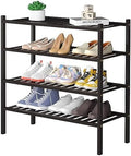 ROMGUAR CRAFT 4 Tier Bamboo Shoe Rack for Closet Free Standing Wood Shoe Shelf for Entryway Small Space Stackable 27"x11"x26" (Brown) by ROMGUAR+CRAFT