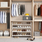 Expandable Shoe Rack for Closet, Entryway, Shoe Storage, 3-Tier, White - Image 2