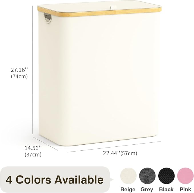 Hampers for Laundry Basket with Lid, 160L Large Laundry Hamper 3 Section - Image 2