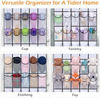MISSLO 35 Large Pockets Over The Door Shoe Organizer Sturdy Oxford Fabric Hanging Shoe Rack for Door Mesh Closet Shoe Holder Hanger, White - Image 5