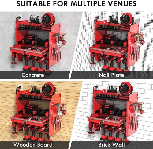 KSVO Power Tool Organizer Wall Mount with Drill Rack & Locking Drawers - Image 6
