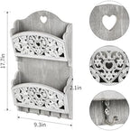 Key and Mail Holder for Wall, 2-Slot Mail Organizer Wall Mount 4 Key Hooks - Image 3