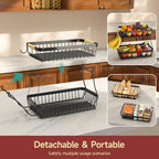 Sevenblue 3-Tier Fruit Basket with Banana Hangers, Detachable Metal Bowl - Image 4