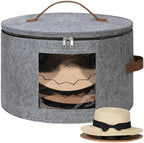 Lifewit Round Cowboy Hat Box for 7 Caps, 37L Hat Organizer Bag,Gray,1 Pack by Lifewit