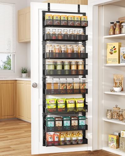 SNTD 8 Tiers Over the Door Organizer, 17" W x 6" D x 69" H, Black by SNTD