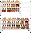 Tajsoon Expandable Shoe Rack for Closet 3 Tier, 28“-41“Stackable, White by Tajsoon