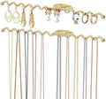 NiHome Wall Mounted Metal Jewelry Organizer Racks for Necklaces, Earrings, Bracelets, Rings, Decorative Display Wave Design Storage Holders for Bedroom, Bathroom, Kitchen, Entryway (2-Pack, Gold) by NiHome