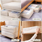 CYhom Under Bed Storage Bins Frame Storage Box Oxford Fabric Sturdy Underbed Container Foldable Stackable Large Capacity Clothes Organizer - Image 3