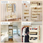 Hanging Closet Organizer Extra Large, Clothes Hanging Shelves for Closet with Divider, Collapsible Closet Storage System, Fabric Closet Hanging Organizer for Home, Dorm, Rv, ,Handbags, Underwear, Sock - Image 7