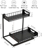 Under Sink Organizer with Pull-Out Drawers,Kitchen Sink Organizer,2 Tier Bathroom Organizers And Storage,Bathroom Accessories Set,Black 2 Pack - Image 2