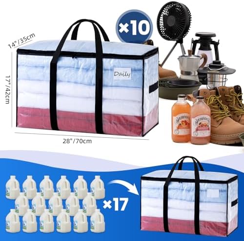 TAILI 10 Pack Clear Extra Large Moving Bags,Storage Bag with Visible Window - Image 6