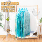 TAILI Hanging Vacuum Storage Bags Clothes, Coats, Jackets,6 Jumbo Blue - Image 4