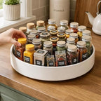 CTIME Lazy Susan for Refrigerator, 11.8in White Lazy Susan Spice Rack by CTIME