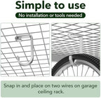 Thickened Bike Hooks for Garage Ceiling Rack, S Hooks Hanging Bike, Silver - Image 3