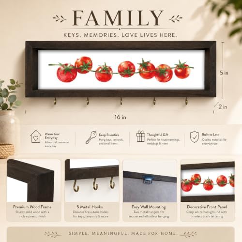 Tomato Key Holder Wall Mount, Farmhouse Hanging Kitchen Shelf - Image 5