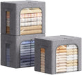 Lifewit 3 Pack Clothes Storage Bins with Metal Frame, Stackable Storage Box by Lifewit