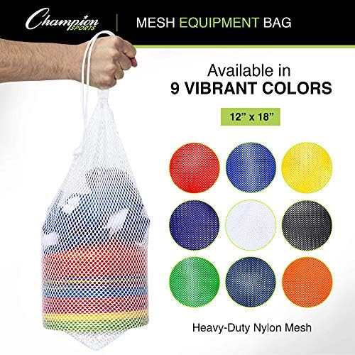 Champion Sports Mesh Equipment Bag – Heavy-Duty Nylon Drawstring Bag with Lock & ID Tag, Breathable Storage Sack for Balls, Swim Gear, Laundry & Toys, Multiple Sizes & Colors - Image 4