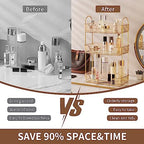 Akinbas 3 Tier Bathroom Organizer Countertop Makeup Perfume Tray Skincare Organizer for Bathroom Dresser Vanity (Gold) - Image 4