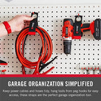 VELCRO Brand Extension Cord Organizer Holder. Heavy Duty Straps for Garage Organization and Storage. Rust Resistant Grommet Hangs Easily on Wall 2pk,Small 10-inch,60bs Weight Rating,Black - Image 3