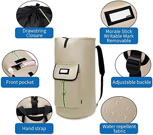 laundry bag backpack,extra-large heavy duty laundry bags,laundry backpack for college students,drawstring closure (Khaki laundry bag) - Image 3