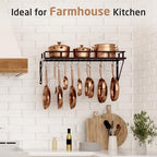 KES 30-Inch Wall Pot Rack, Oil Bronze, 88lb Capacity, 12 Hooks, Farmhouse - Image 2