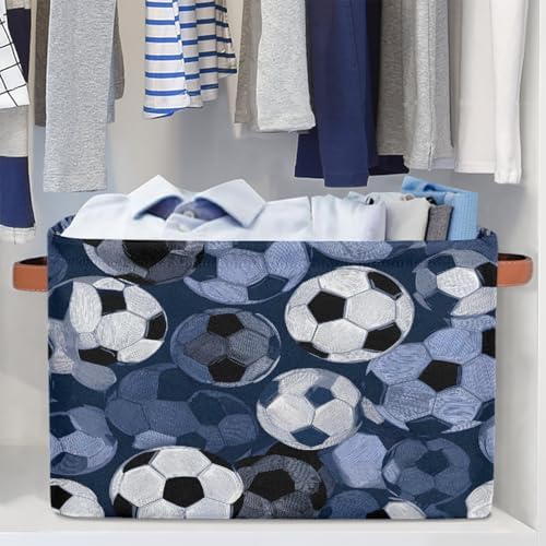 Soccer Sport Storage Basket Toy Storage Bins Collapsible Cube Organizer - Image 5