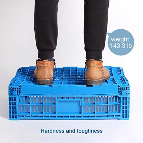Collapsible Storage Bin Containe，43 Liter Transfer box,crate Transit storage of various items (23.6" L x 15.7" W x 7.1" H) - Image 5