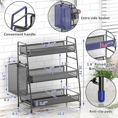 EKNITEY Bathroom Countertop Organizer Shelf - 3 Tier Counter Spice Rack - Image 6