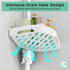 shuang qing 4-Tier Corner Shower Caddy Tension Pole Organizer, White - Image 4