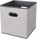 Black Foldable Storage Cubes Bins , Fabric Storage Box Cubes Organizer Baskets with Dual Handles for Home Organizer Grey Light by HEAYEEG