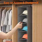 Lifewit 7 Section Hanging Hat Organizer for Baseball Caps, Gray, 1 Pack - Image 6