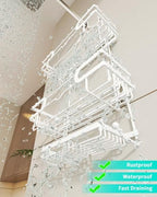 HapiRm Bathroom Hanging Shower Caddy - Rustproof Shower Shelf with 12 Hooks and 2 Soap Holders, No Drilling Bathroom Organizers and Storage - White - Image 6