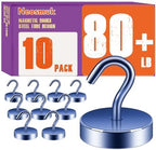 Neosmuk Magnetic Hooks Steel Tube Design for Cruise,80lb+ Navyblue,10 Pack by Neosmuk