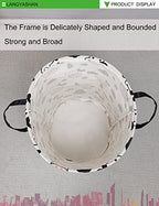 Round Laundry Basket Collapsible Storage Hamper Organizer Spotted Cow - Image 6